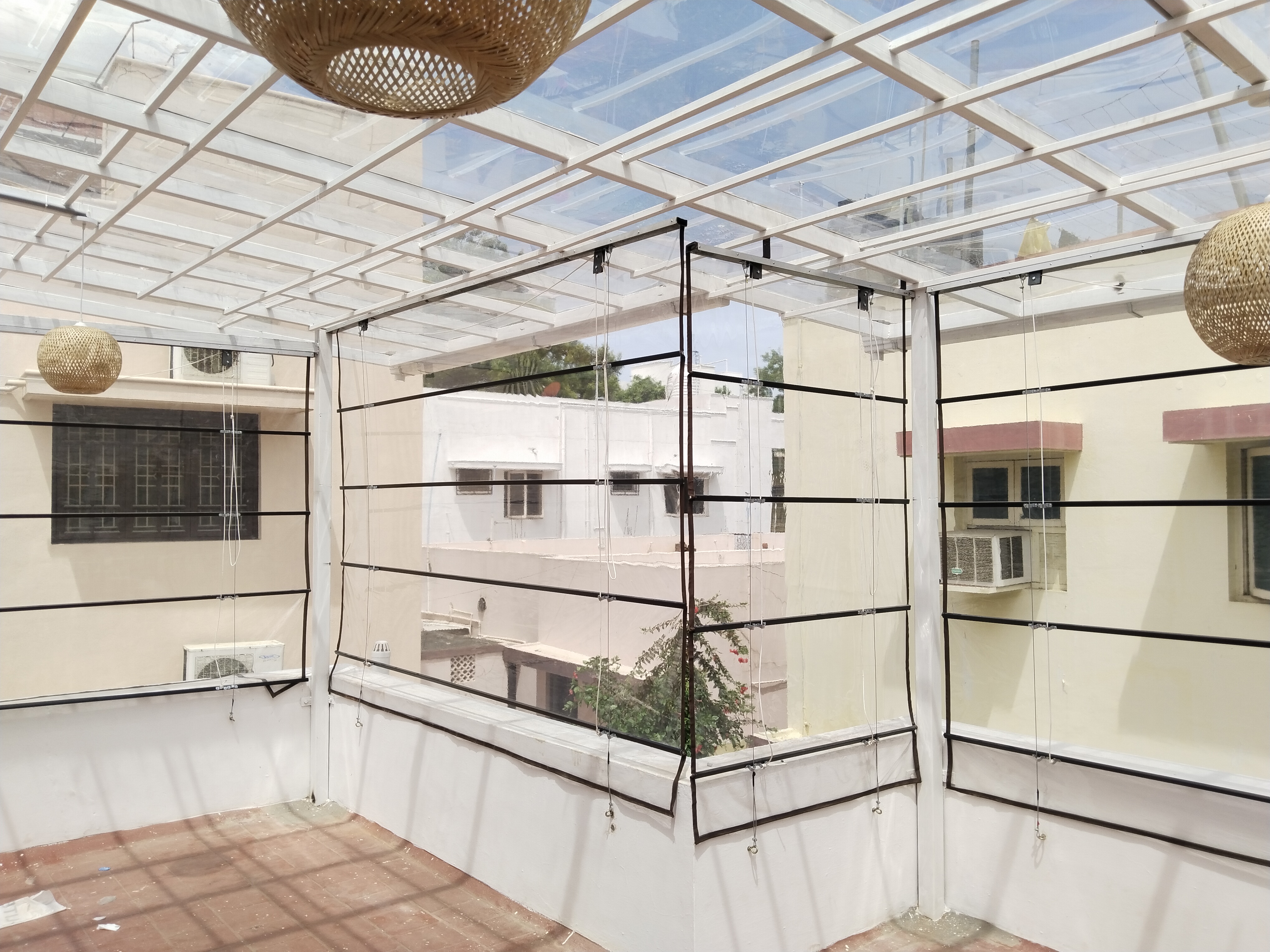 Clear PVC Monsoon Blinds